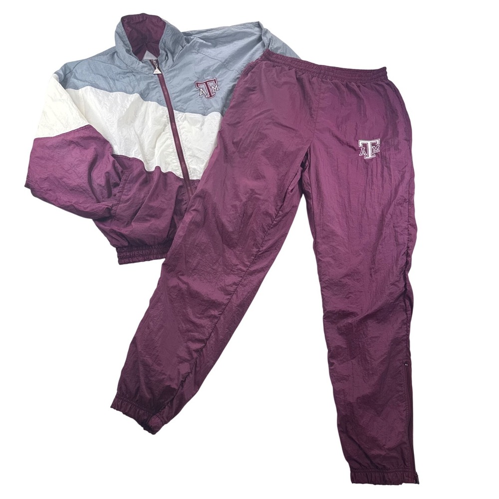 Texas A&M Tracksuit Red Oak Men Medium Maroon Excellent Windbreaker Set unisex